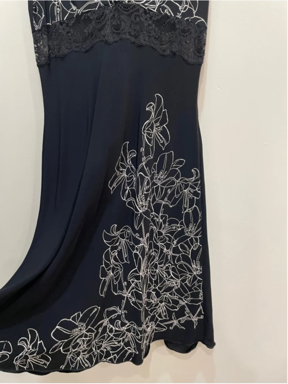 bebe Floral Silk Midi Dress Lace Babydoll Empire Waist Whimsygoth Cocktail S - Picture 3 of 11